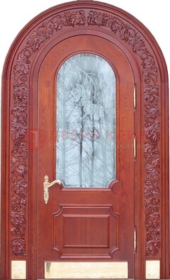 Толстая металлическая арочная дверь со стеклом ДА-20 в Кубинке