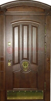 Хорошая стальная арочная дверь с декоративным элементом ДА-23 в Кубинке