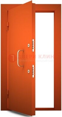 Оранжевая стальная бронированная дверь с нитроэмалью ДБ-2 в Коломне