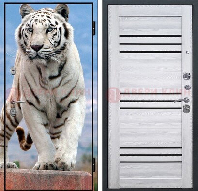 Стальная дверь с фотопечатью тигра ДФ-12 в Коломне