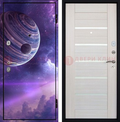 Стальная дверь с фотопечатью планеты ДФ-19 в Коломне