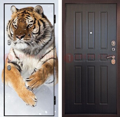 Металлическая дверь с фотопечатью тигра ДФ-1 в Коломне