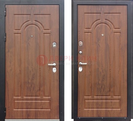 Коричневая железная дверь с МДФ ДМ-137 в Коломне