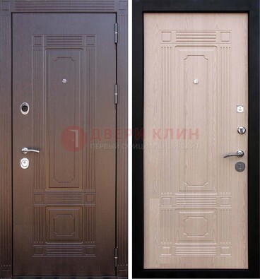Коричневая входная дверь с МДФ ДМ-173 для кирпичного дома в Коломне