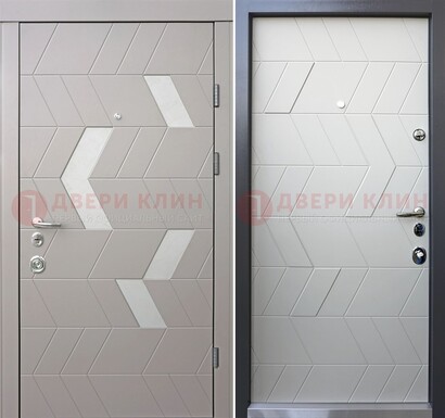 Темная металлическая дверь со светлой МДФ внутри ДМ-203 в Коломне