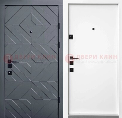 Темная уличная дверь с филенчатой МДФ внутри ДМ-205 в Коломне