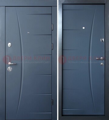 Серая входная дверь с фигурной фрезеровкой МДФ ДМ-213 в Коломне