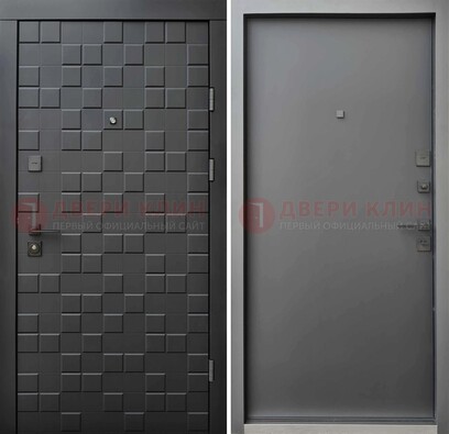 Темная стальная филенчатая дверь с МДФ ДМ-221 в Коломне
