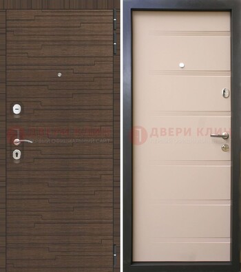 Коричневая  железная дверь c фрезерованной МДФ ДМ-248 в Коломне