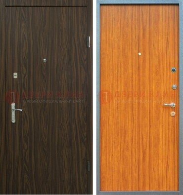 Коричневая одностворчатая стальная дверь с МДФ ДМ-341 в Коломне