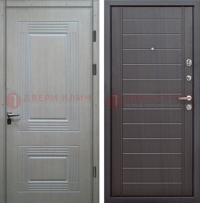 Светлая металлическая дверь с МДФ в квартиру ДМ-355 в Солнечногорске