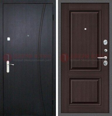 Темная стальная дверь с МДФ панелями ДМ-362 в Коломне
