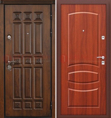 Темная металлическая дверь с МДФ и узором ДМ-364 в Коломне