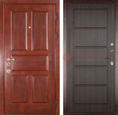 Красная металлическая дверь с МДФ в квартиру ДМ-387 в Коломне