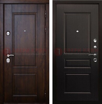 Классическая железная дверь с темными МДФ панелями ДМ-390 в Коломне