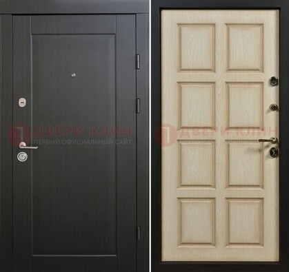 Железная дверь МДФ темная снаружи и светлая внутри ДМ-447 в Коломне