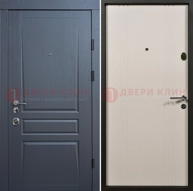 Темно-серая стальная дверь с МДФ хайтек ДМ-481 в Коломне