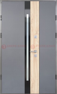 Полуторная металлическая дверь с МДФ ДМ-503 в Коломне