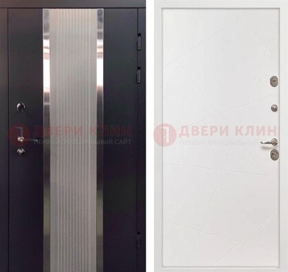 Темная металлическая дверь в квартиру МДФ с двух сторон ДМ-512 в Коломне