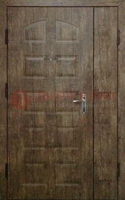 Коричневая тамбурная двухстворчатая дверь с МДФ ДМ-539 в Коломне