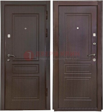 Антивандальная коричневая железная дверь с МДФ ДМ-61 в Коломне