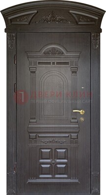 Темная уличная дверь с массивом дуба с узором ДМД-58 в Коломне