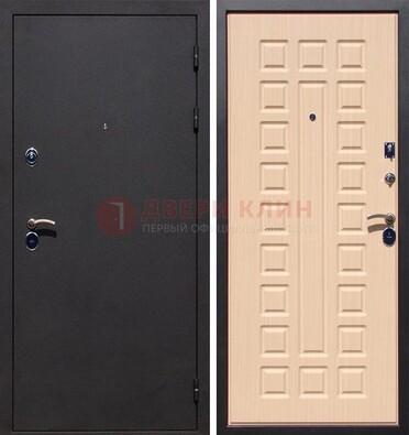 Черная стальная дверь с порошковым окрасом МДФ внутри ДП-102 в Коломне
