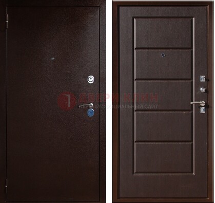 Темная входная дверь с порошковым окрасом ДП-113 в Коломне