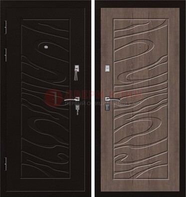 Темная железная дверь с порошковым окрасом ДП-127 в Коломне