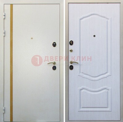 Белая входная дверь с порошковым напылением ДП-136 в Коломне