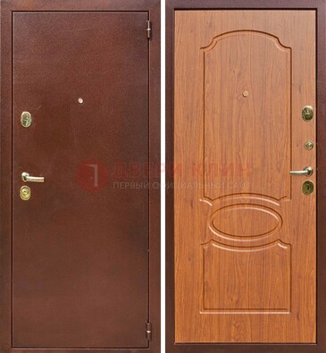 Коричневая стальная дверь с порошковым напылением ДП-137 в Коломне