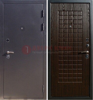 Серая металлическая дверь с порошковым напылением ДП-153 в Коломне