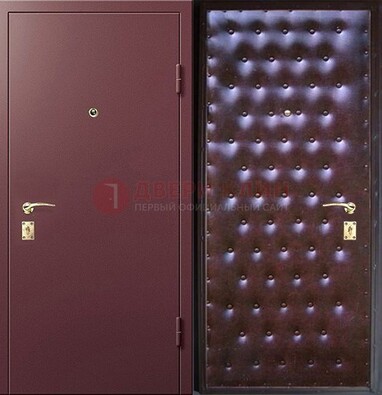 Бордовая железная дверь с порошковым напылением ДП-177 в Коломне