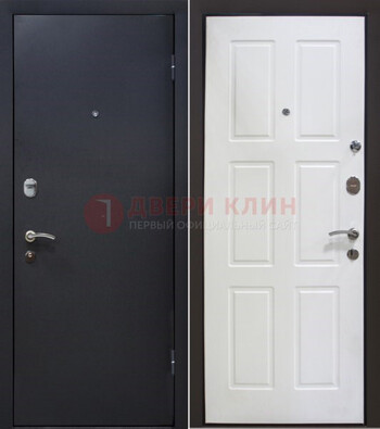 Черная металлическая дверь с порошковым покрытием ДП-193 в Коломне