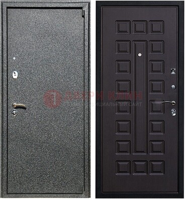 Черная стальная дверь с порошковым покрытием ДП-196 в Волхове