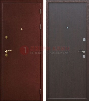 Бордовая входная дверь с порошковым покрытием ДП-201 в Коломне
