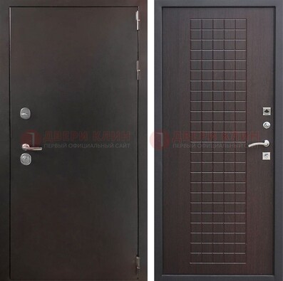 Черная железная дверь с порошковым покрытием ДП-222 в Коломне