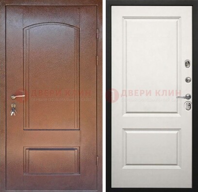 Железная дверь с порошковым покрытием Медный антик со светлой МДФ ДП-234 в Коломне