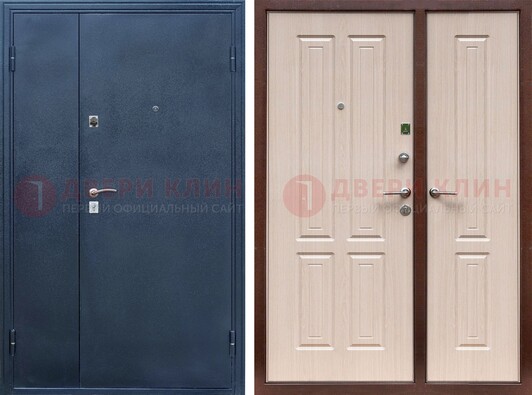 Двустворчатая стальная дверь с порошковым напылением и МДФ ДП-239 в Коломне