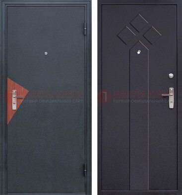 Черная входная дверь с порошковым напылением и узором внутри ДП-241 в Коломне