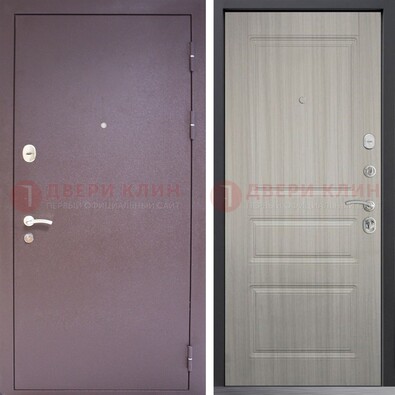 Темная стальная дверь с порошковым окрасом и МДФ ДП-310 в Коломне