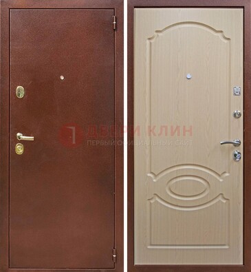 Коричневая металлическая дверь с порошковым окрасом ДП-76 в Ступино
