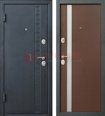 Черная стальная дверь с порошковым напылением ДП-9 в Ступино