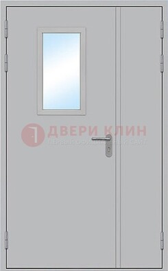 Белая входная противопожарная дверь со стеклянной вставкой ДПП-10 в Коломне