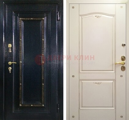 Парадная дверь с золотистым декором ДПР-3 в квартиру в Коломне