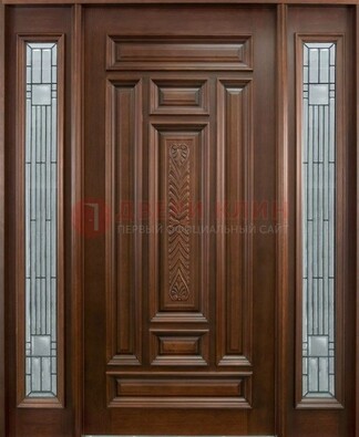 Парадная дверь с резьбой ДПР-70 в кирпичный дом в Коломне
