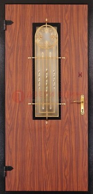 Дополнительная дверь со стеклом и золотой ковкой ДСК-16 в Коломне