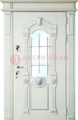 Герметичная входная дверь со стеклом и ковкой с украшением ДСК-64 в Коломне