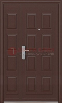 Коричневая железная тамбурная дверь ДТМ-37 в Коломне