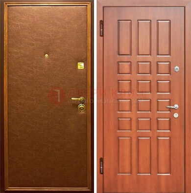 Коричневая входная дверь с винилискожей ДВ-16 в Коломне